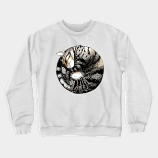 Tranquil Cat Sleeps in a Circle Crewneck Sweatshirt